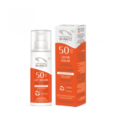 Leche Solar Cara & Cuerpo Spf50, ofrece una protección total para piel seca o sensible.