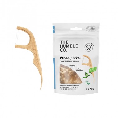 Hilo dental con mango menta-doble hilo- 50 und The Humble co.