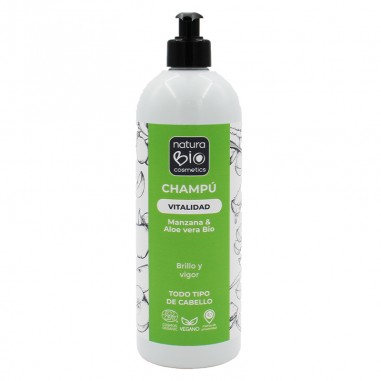 Champú ecológico Vitalidad aloe vera y manzana NaturaBIO cosmetics