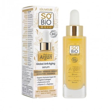 Sérum facial antiedad global argan So’BiO